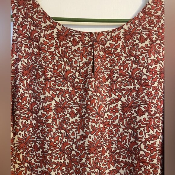 NWT LOFT Y2K Floral Peach Cream Blouse XL Cottage Preppy Career Travel - Picture 3 of 5